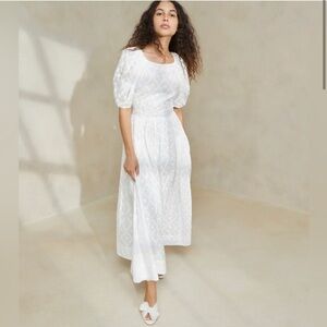 Loeffler Randall White Eyelet Midi Dress